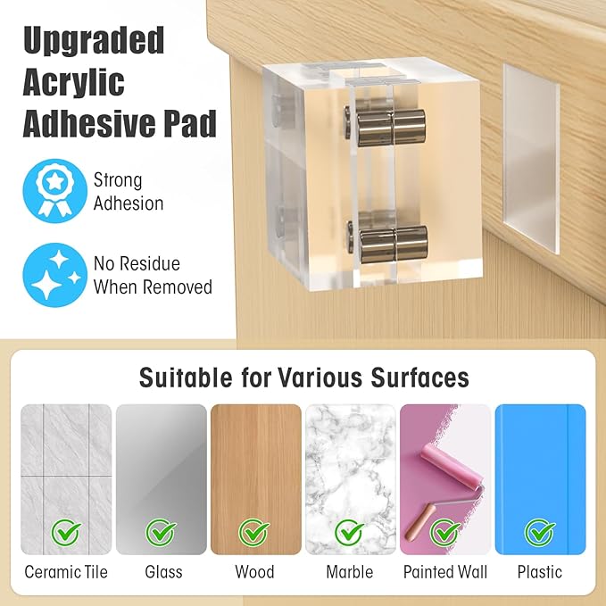 NiHome Clear Acrylic Strong Magnetic Cable Clips Cord Holder 4PCS for Phone Chargers,USB,HDMI,Power Cords, Adhesive Cable Management, Wire Holder Keeper Organizer for Home Office Car Desk Nightstand