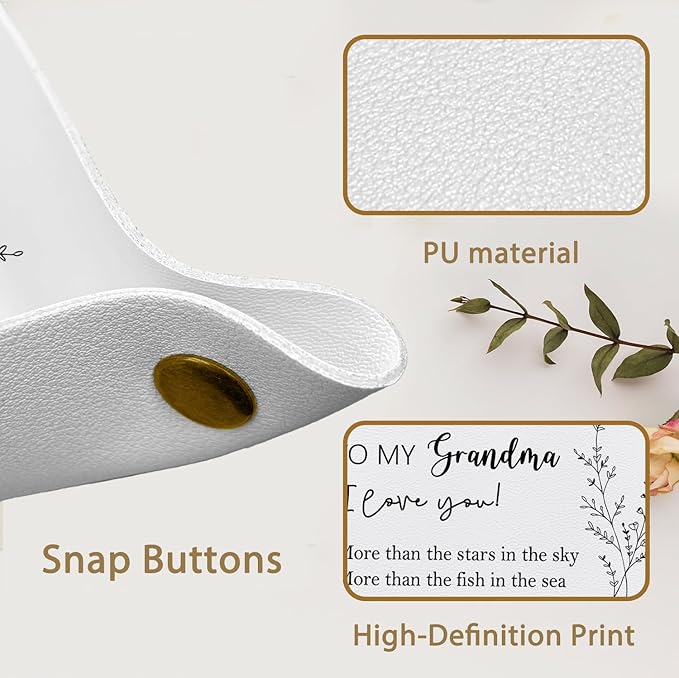 Mother s Day Gifts for Mom,Grandma Gifts Leather Jewelry Valet Tray,Best Grandma Gift from Grandkids PU Leather Catchall Beside Caddy Nightstand Organizer Tray for Jewelry Rings Watches Keys
