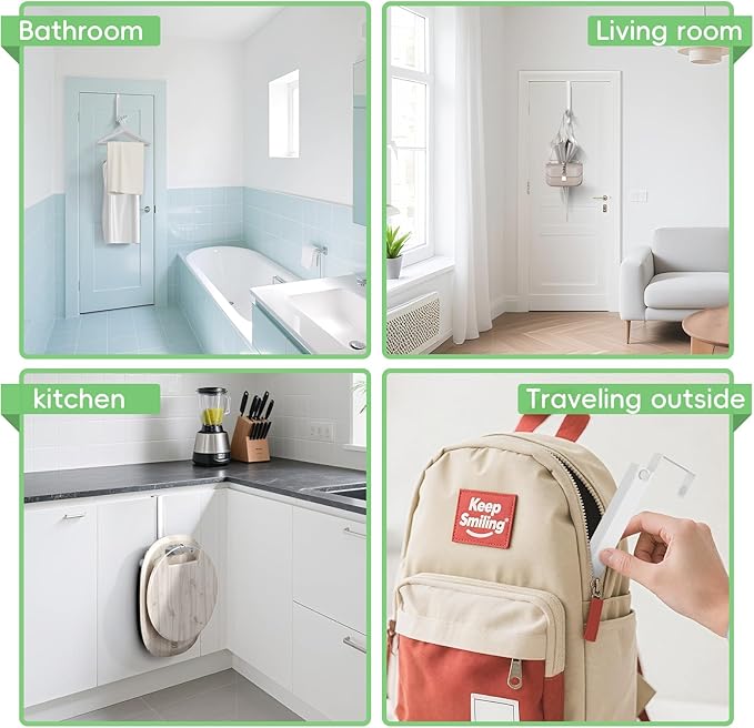 1 Pack Over The Door Hooks,Over The Door Clothes Hanger with 10 Ridges,Space-Saving Over The Door Drying Rack,Door Hooks for Hanging Clothes,Larger Capacity Over The Door Hanger White