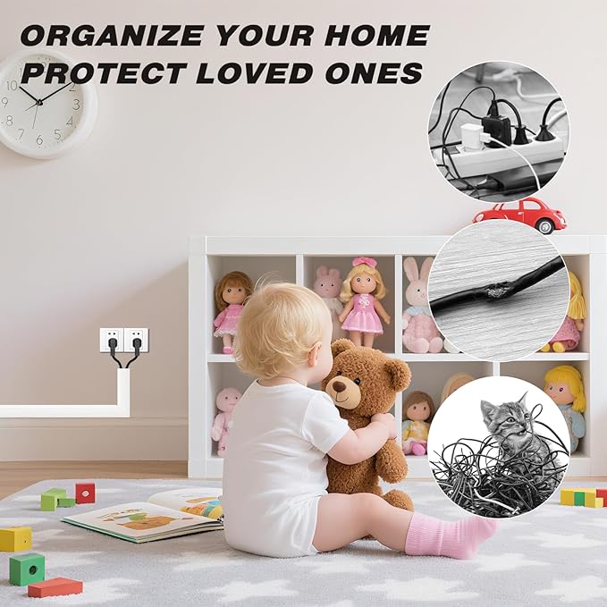 39" Silicone Cord Hider for Wall Mount TV,Large Self-Adhesive Cable Hider for 2-3 Cords,Cable Management Under Desk,Cord Organizer,Cable Raceway Home & Office Trim,Cord Concealer Channel,White