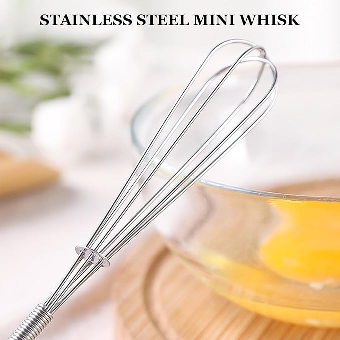 NileHome Mini Whisks Stainless Steel Whisk 7" Kitchen Small Wisk Balloon Wire Tiny Whisks for Cooking, Whisking, Blending, Beating, Stirring