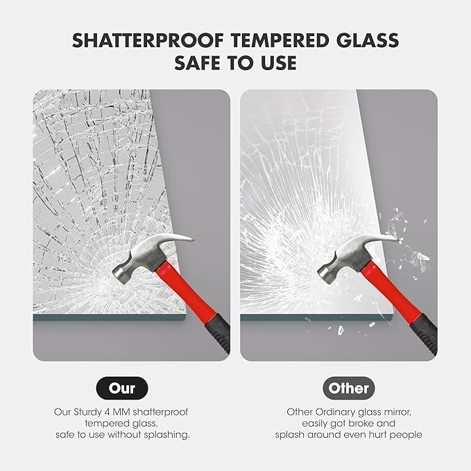 Hasipu Home Gym Workout Mirror 48" L x 30" W-2pcs Large Full Length Mounted Full Body Frameless Mirror for Workout, Yoga, Garage, Bedroom, Dance