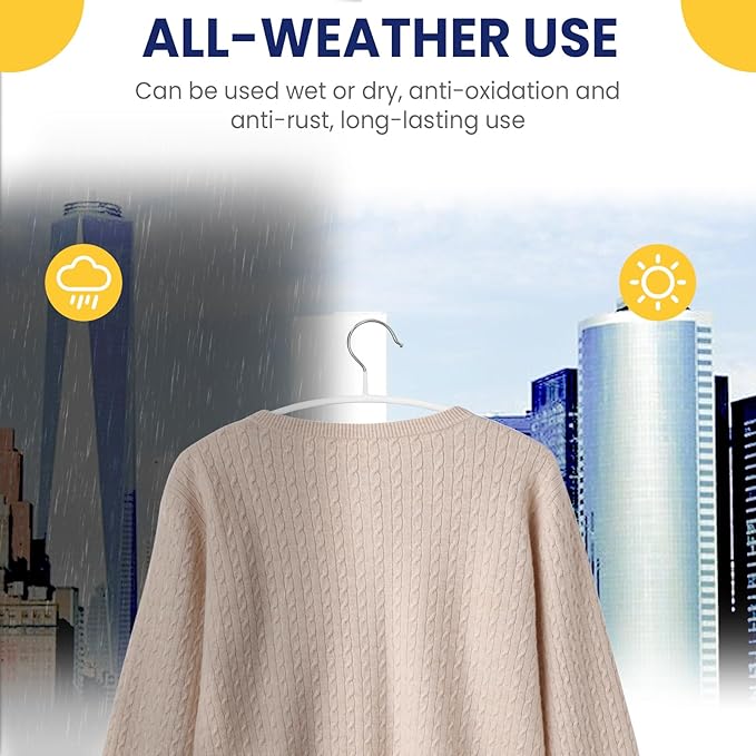 Jiang&Rong 30 Pack 16 Inch Rubber-Coated Non-Slip Metal Hangers - Heavy Duty No Bump Closet Hangers for Coats, Shirts, Suits, Sweaters (30-Pack, White)