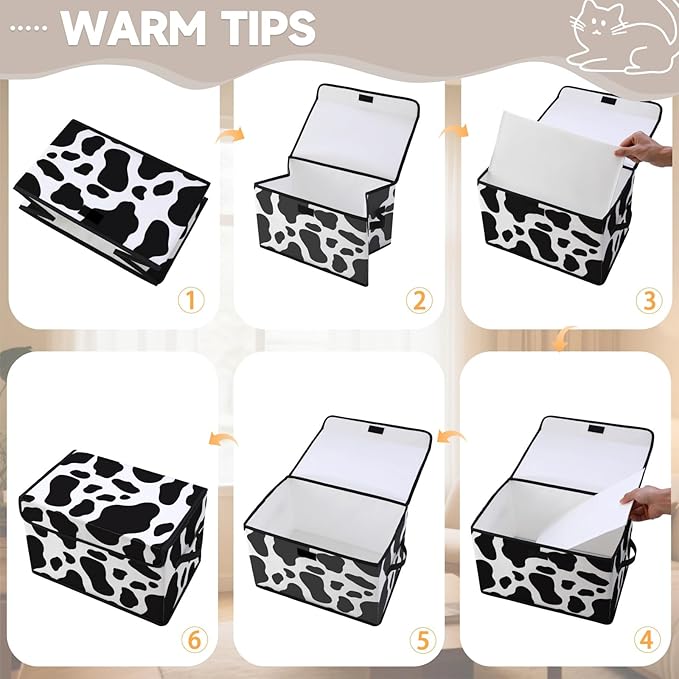Stackable Storage Bins with Lids,Closet Organizers Fabric Box for Home and Office,Blanket Clothes Organizers,Under Bed Storage Containers 3 Pack