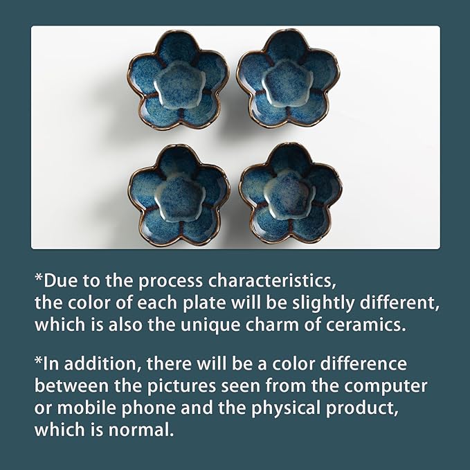 Mecaikru Flower Jewelry Tray Ceramic Ring Dish Jewelry Dish Small Trinket Tray Cute Ring Holder Key Bowl Decorative Plate Gifts For Mom/Sister/Friend, Birthday/Mother's Day/Christmas Gift (blue)