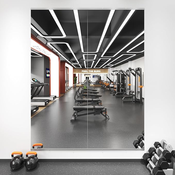 LOAAO Home Gym Mirror, 79"x32"-2 PCS Gym Mirrors for Wall, Frameless, Tempered Glass, Large Workout Mirrors for Home Gym, Dance Studio, Yoga Room, Garage Gym