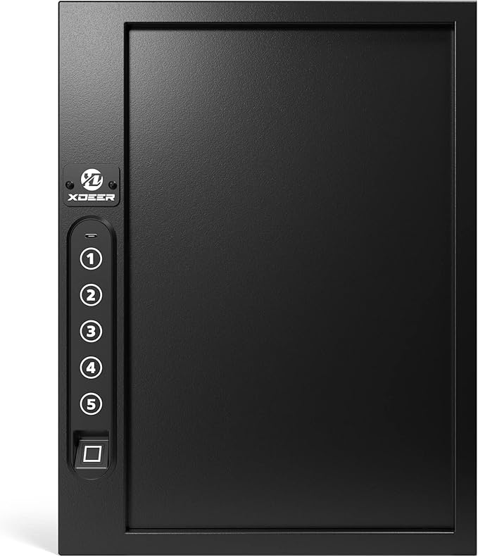 XDeer 60-Key Biometric Key Lock Box, Key Holder Wall Mount with Anti-Theft Key Slot and Combo Lock, Key Organizer Cabinet with Key Tags for Hotels & Offices 1PCS