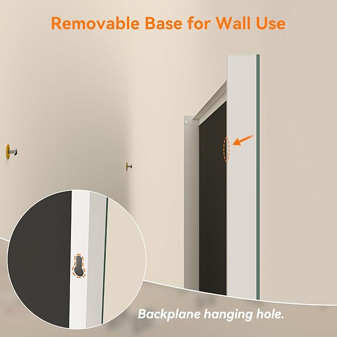 Hasipu Home Gym Mirror 360° Swivel on Wheels, 78.7" x 31.4" Extra Large Full Body Rolling Mirror for Yoga Studio, Bedroom, Dancing Studio, White