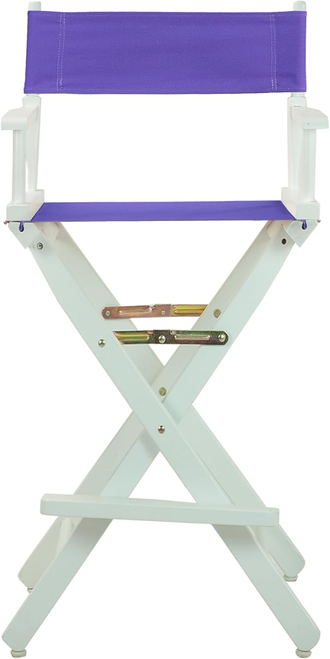 Casual Home 230-01/021-41 Director Chair, 30" - Bar Height, WhiteFrame/Purple Canvas