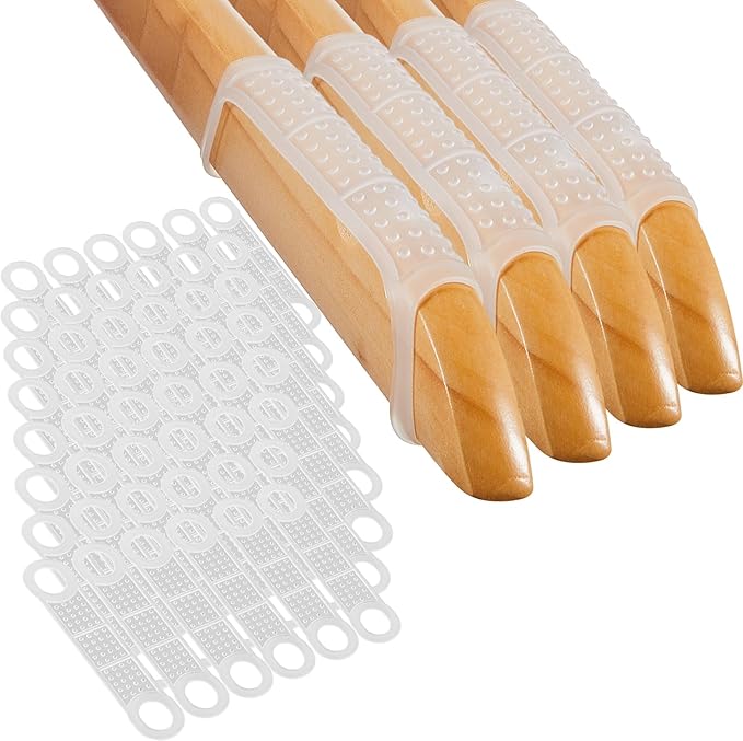 Taiyin 350 Pcs Non Slip Rubber Clothes Hanger Grips Clear Silicone Clothing Hanger Strips Clothes Hanging Accessories for Wood Plastic Home Stores Use
