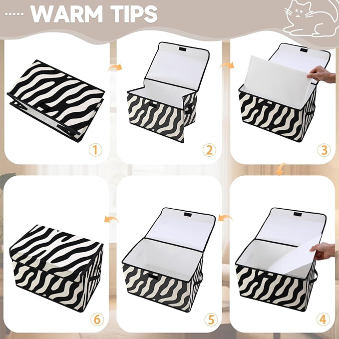 Stackable Storage Bins with Lids,Closet Organizers Fabric Box for Home and Office,Blanket Clothes Organizers,Under Bed Storage Containers 3 Pack