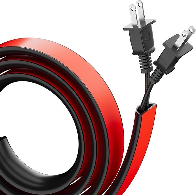 Cord Hider for Wall Mounted TV, 39" Cable Cover for 2-3 Cables with Side Open, Flexible Silicone Wire Raceway Management,Self-Adhesive Cord Organizer,Wire Concealer Channel, Black