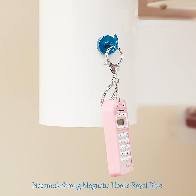 Neosmuk Magnetic Hooks, Heavy Duty 40lb+ Strong Magnet Hook for Cruise Cabins, Cruise Essentials 2026 for Hanging, Metal Wall Refrigerator Hangers (Blue, 10 Pack)