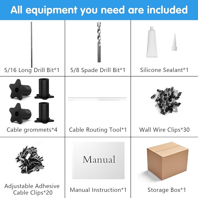 Starlink Cable Routing kit for 5/8 inch Wall Hole,starlink min Cable Installation kit Wall Cable Pass Through Routing Tool Wall Grommets Accessories Special Design for Concrete and Brick Wall (Black)