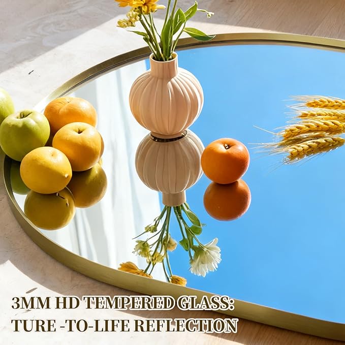 Oval Full Length Mirror, 60"×30" Wall-Mounted Mirror with Gold Frame in Shiny Gold, Ultra-Clear Explosion-Proof Dressing Mirror, Simple & Classic Deco for Cloakroom/Bedroom/Living Room