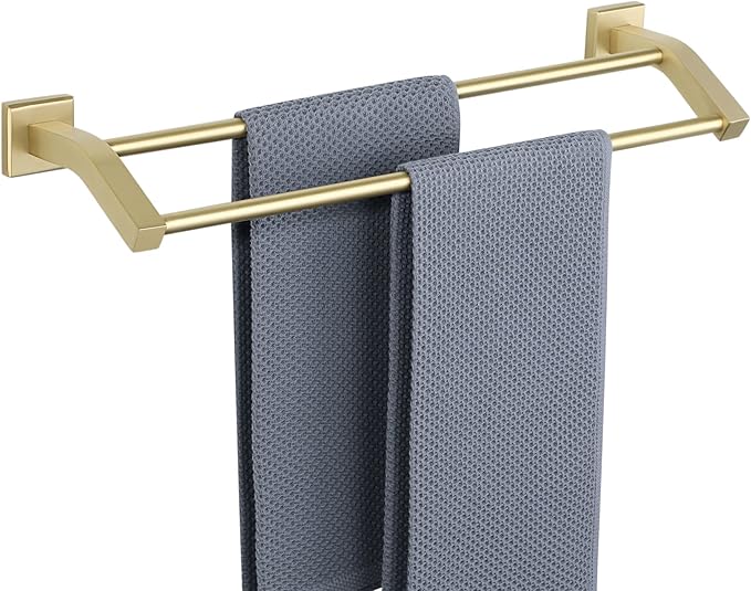 Alise Bath Double Towel Bars Towel Racks for Bathroom,20 Inch Wall Mount Towel Holder Heavy Duty SUS304 Stainless Steel Towel Hanger Towel Rail,Gold