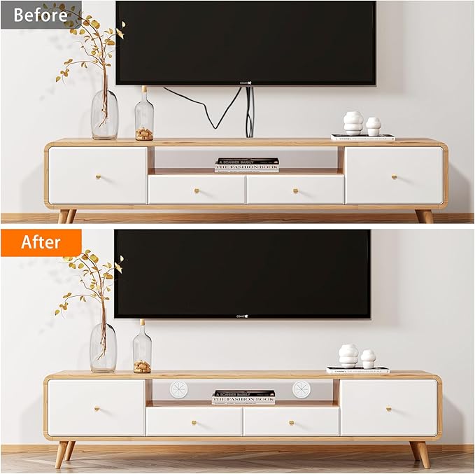 4 Pack TV Cord Hider for Wall Mounted TV, 2-3/8"(60mm Hole) Cord Hider for TV Wall, in Wall Cable Management Kit, Includes 4 Pass Throughs, 1 Hole Saw Drill Attachment & 10 Cable Ties for Easy Install