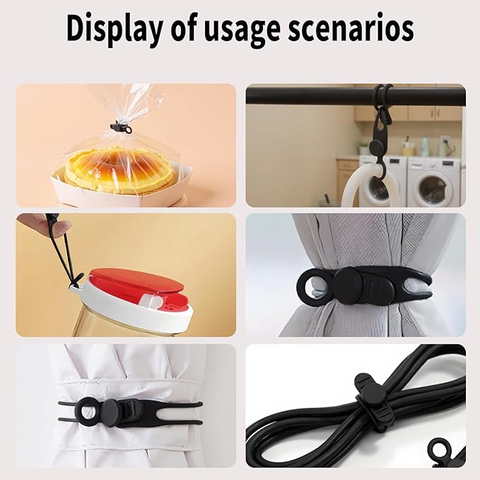 Silicone Cable Ties, 6-Pack Reusable Cord Organizers for Charger Headphone USB Cables, Elastic Wire Management Straps for Home Office Travel, Includes Keychain
