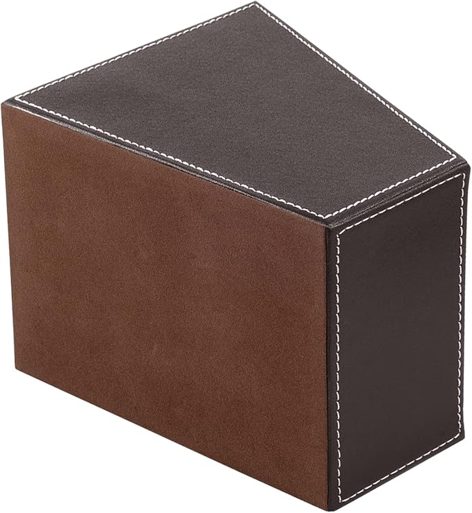 TV Remote Control Organizer/Caddy with 3 Compartments,PU Leather Remote Holder Bedside Table Top, Storage Box, Mobile Phone and Media Accessory Storage,Desk Organizers(brown)