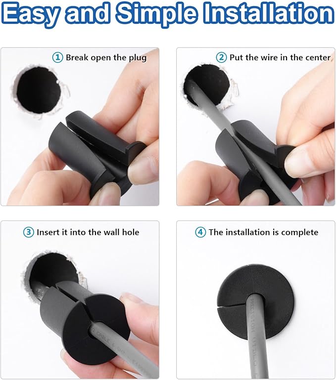 ELFCULB Starlink Cable Routing Kit,Starlink Wall Grommet for 1" Wall Hole,Starlink Cable Feed Through Bushings,Wall Bushing for Starlink Ethernet Cable,Starlink Accessories