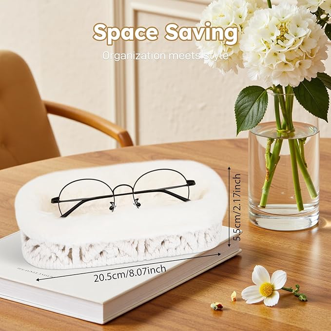 Glasses Holder,Anti-scratch Plush Lined Eyeglass Holder Stand for Nightstand Desk Storage Organizer