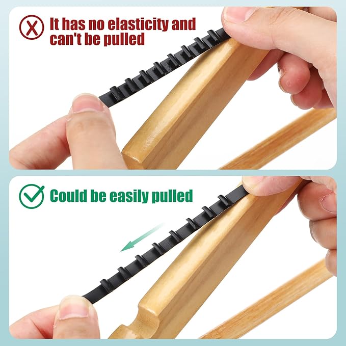 Yalikop 200 Pcs Non Slip Rubber Clothes Hanger Grips Adhesive Clothing Hanger Grip 2.8 x 0.2 Inch Clothes Hanging Accessories with Fins Strips Grippers for Home Stores Use (Black)