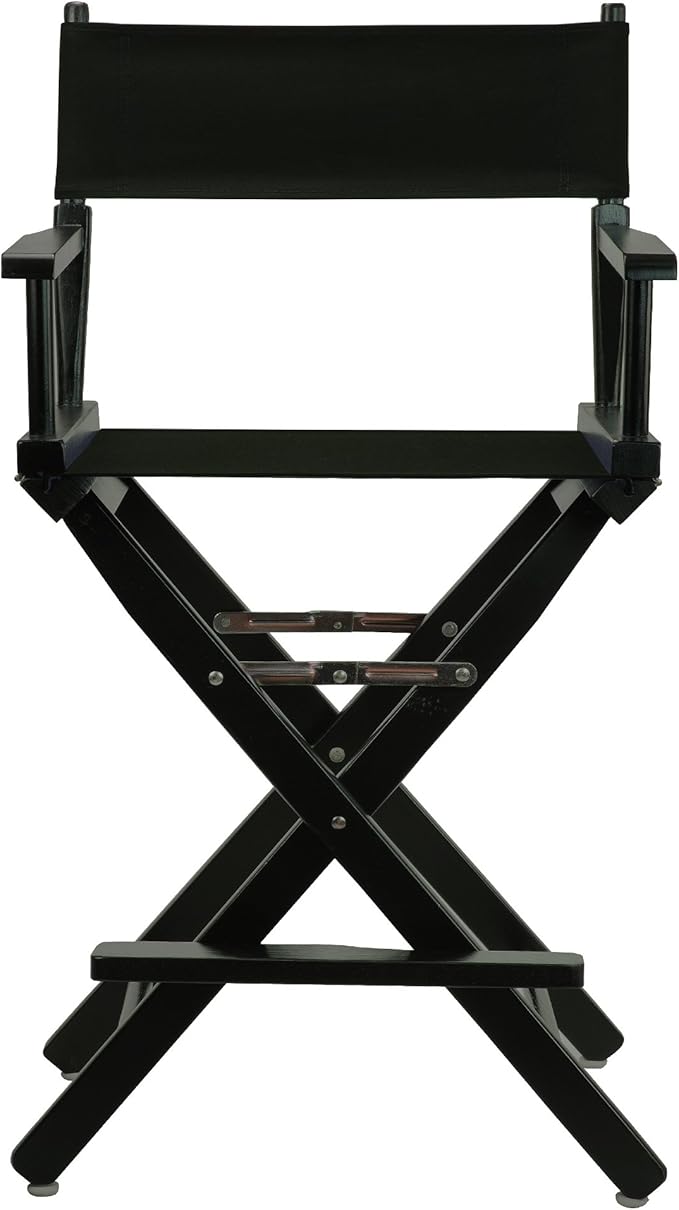 Casual Home 24" Director's Chair Black Frame-with Black Canvas, Counter Height
