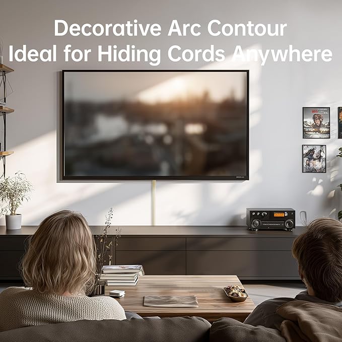 Delamu 85in Adhesive Cord Hider Wall, Mounted TV Cord Cover Kit, Multiple Cable Raceways for Wall Corner, Wire Cover Hiders for 1-2 Cables, 1.18" W X 0.43" H, Beige