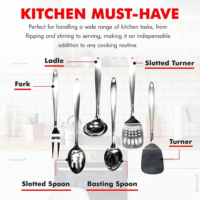 Chef Craft 10230 1-Piece Stainless Steel Solid Spoon,13-Inch