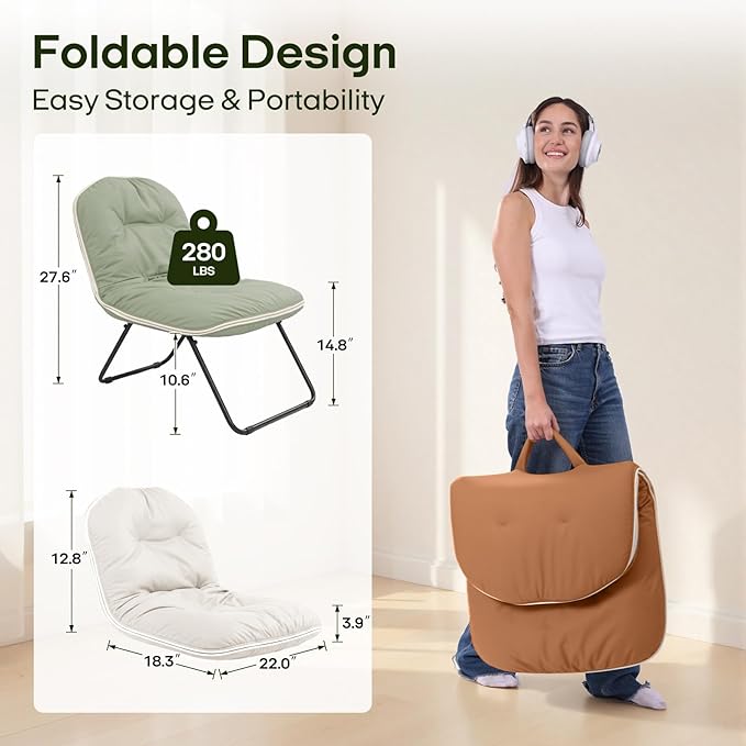 ZonLi Floor Chair for Adults, Adjustable Folding Meditation Chair with Back Support, Cozy Lazy Floor Sofa Chair for Reading Gaming Relaxing, Japandi Lounge Seat for Bedroom Dorm Living Room,Brown