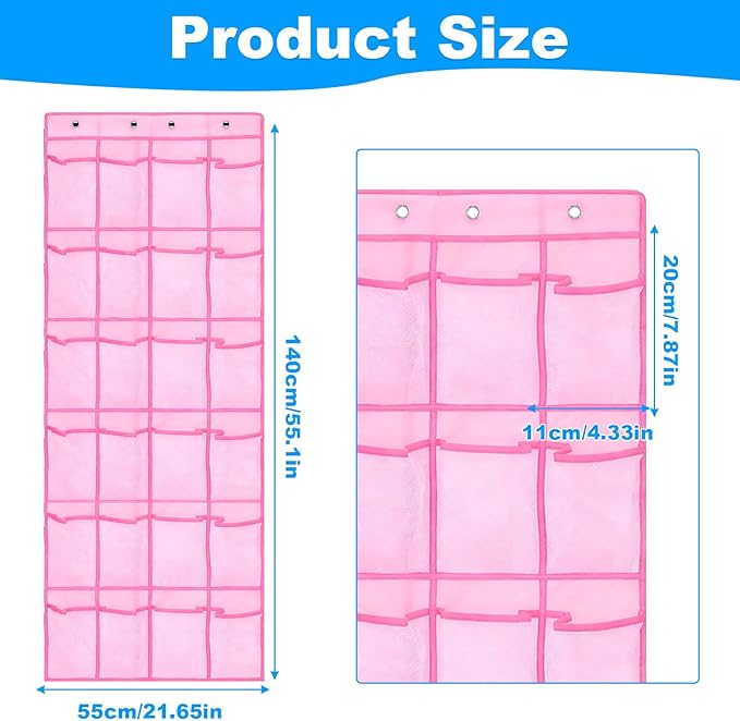 CTTZCKJ Over The Door Organizer For Cruise Ships|Magnetic Door Organizers with 24-Pocket for Cruise Ship|55"x21"|Cruise Over the Door Organizer,Magnetic Shoe Rack for Cruise,Behind-Door Storage