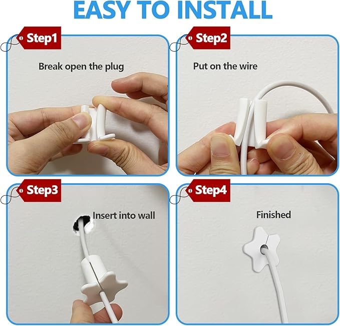 Wall Bushing for Starlink dishy ethernet Cable,5/8” Small Wall Hole Cable Feed Through Bushing for Star Link mounting kit Furniture Wire Holes(White,2PCS)