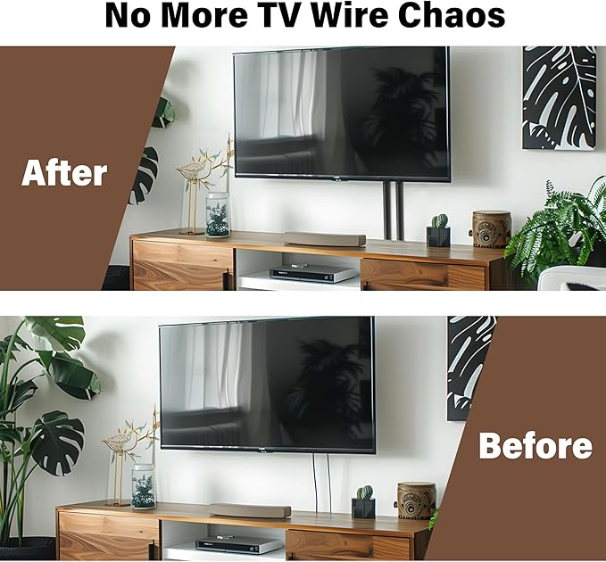 Cord Hider for Wall Mounted TV, 39" One Cable Cover with Side Open, Flexible Silicone Wire Raceway Management,Self-Adhesive Cord Organizer,Wire Concealer Channel, Black