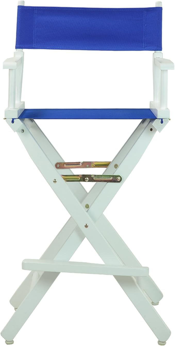 Casual Home Director's Chair ,White Frame/Royal Blue Canvas,30" - Bar Height