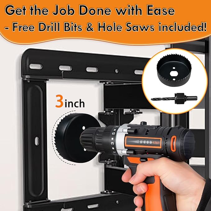 in-Wall TV Cable Management Kit - Wall Cord Hider for Mounted TV, Wide Pass-Through, Includes Installation Tools, Hides Power & Low Voltage Wires for Home Theater Gaming