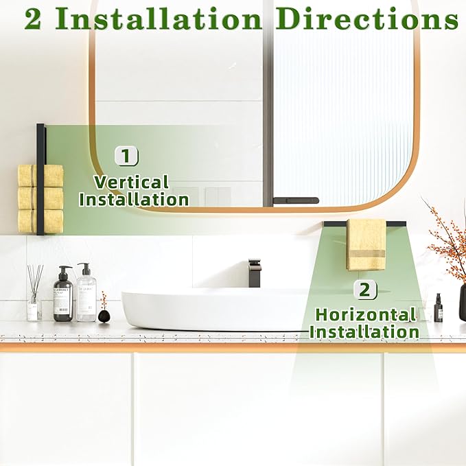 Alise 16 Inch Towel Bar for Bathroom Wall Mounted,Hand Towel Holder Towel Racks for Bathroom and Lavatory,SUS304 Stainless Steel Bath Towel Hanger Towel Rail Matte Black