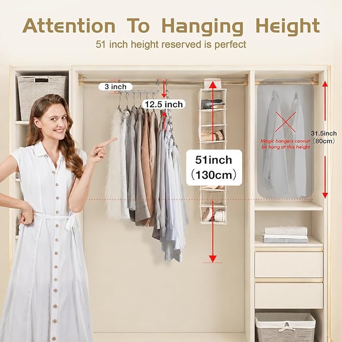 HOUSE DAY Space Saving Hangers for Clothes 20 Pack, Heavy Duty Hanger Organizer | 30 Lbs Capacity |, Metal Magic Hanger, Sturdy Multi Hangers, Closet Space Saver Closet Organizers and Storage