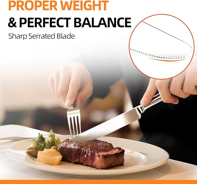 NICE KITCHEN Silverware Set for 6,30 Piece Heavy Duty Stainless Steel Flatware Set - Mirror Polished Cutlery Set,Dishwasher Safe Utensil Set with Knives Forks Spoons,Luster Series