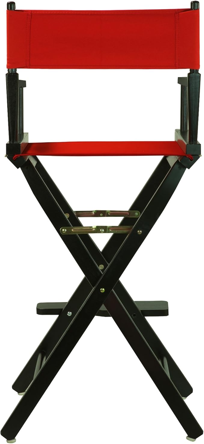 Casual Home 30" Director's Chair Black Frame-with Red Canvas, Bar Height