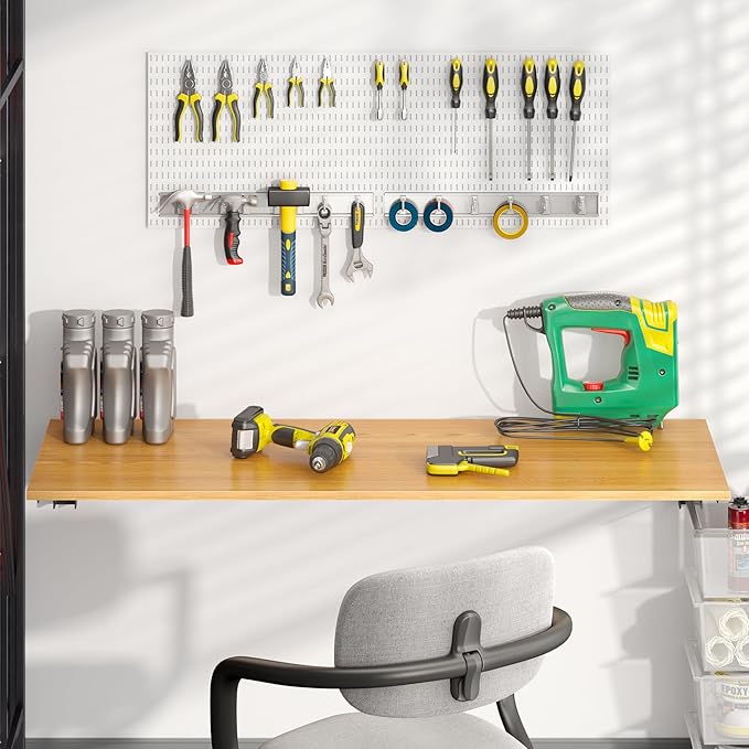 Need Fold Wall Mounted Table Folding Workbench Length 47.2" Width 20" Perfect Addition to Garage & Shed/Home Office/Laundry Room/Home Bar/Kitchen & Dining Room AC15BB(12050)