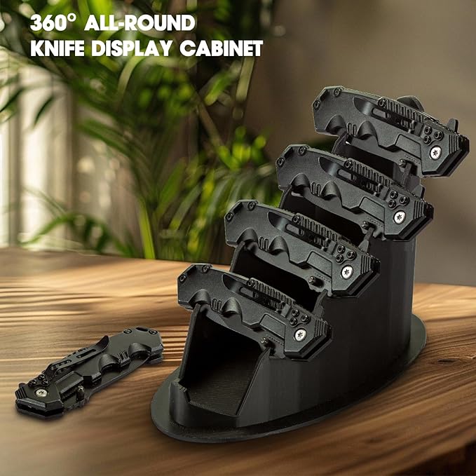 Knife Display Stand for Collections - Pocket Knife Display Case Holder Storage Rack Holds 5 Pocket Knives - Knife Enthusiast Collectibles for Display Gifts