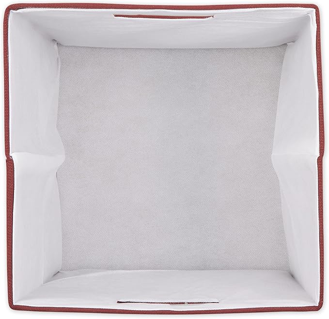 DII Collapsible Polyester Storage Cube, Solid, Lightweight and Durable, Small Square, 11x11x11, Barn Red