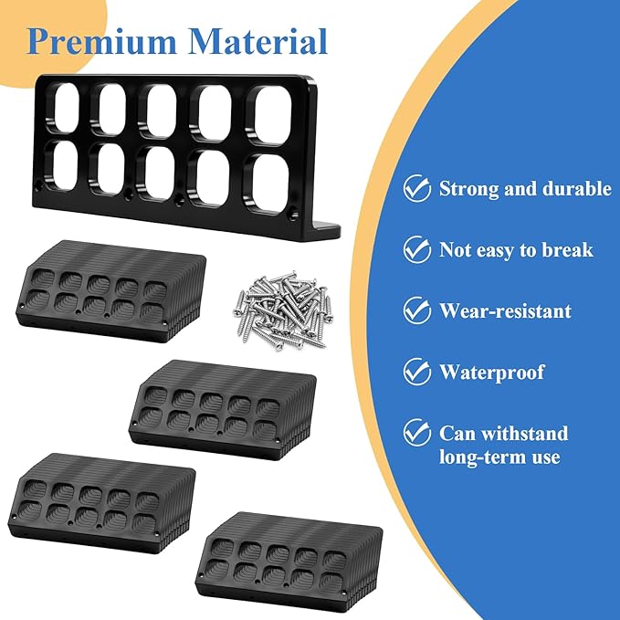 50 Pcs Cable Chase-Wire Bracket Fits NMB Electrical Cord Organized Management, Cable Support Wire Bracket Holder W/Screws, NM Cable Support Organizer, Electrical Wire Dispenser,1-Inch 10-Hole Diameter