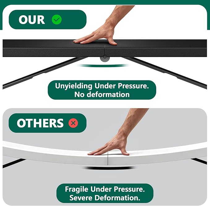 Folding Table 2 Pack, 6FT Heavy Duty Plastic Table with Handle, Foldable&Portable, Fold-in-Half Utility Tables for Outdoor, Dining, Wedding, Events, Indoor, Picnic, Camping, Party, Black