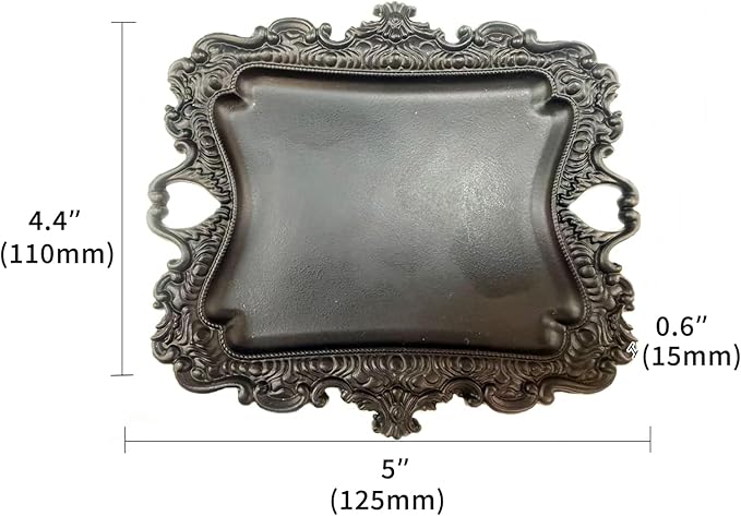 khtumeware 1 Pack Jewelry Dish Matte Black Jewelry Trays ideal for holding jewelry rings and small trinkets.