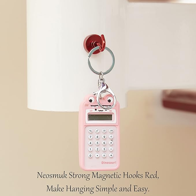 Neosmuk Magnetic Hooks, Heavy Duty 40lb+ Strong Magnet Hook for Cruise Cabins, Cruise Essentials 2026 for Hanging, Metal Wall Refrigerator Hangers (Red, 10 Pack)