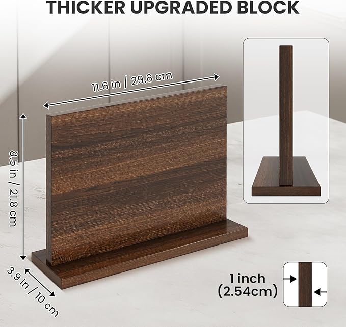 THMINS Magnetic Knife Holder, Double-Sided Magnetic Knife Block Universal Multi-function Display Rack for Kitchen Counter
