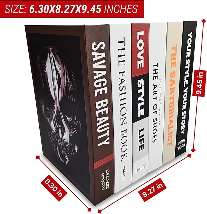 Original Hidden Storage Secret Book Box 8.3 x 6.3 x 9.4 In, Made from Lightweight Composite Board, Faux Books for Decoration, Electronics & Cord Hider,Box Hider for Router and TV Cord, Decorative Book