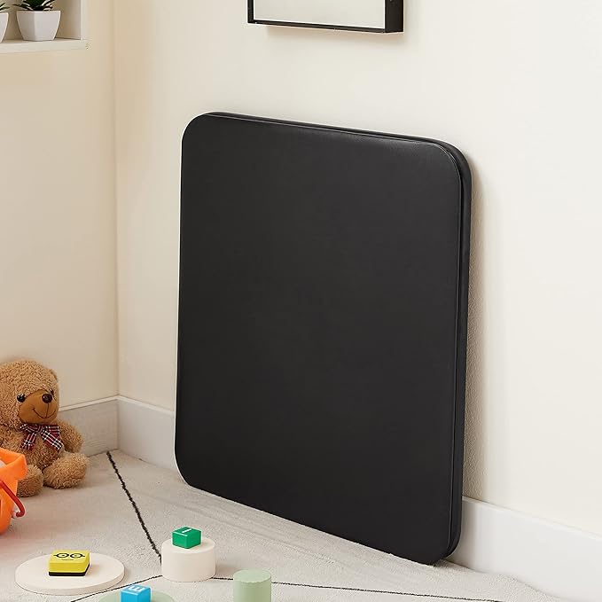 VECELO 24'' Kids Folding Activity Card Table, with Soft Padded Tabletop, 1 Piece, Matte Black