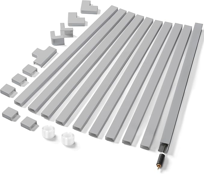 Cord Cover Wall Kit, TV Cord Hider for 1 Thick Cord, 157in Wire Covers for Cords, YCLYC Cable Hider for Wall Mount TV, Wall Cable Concealer, Cable Cover Cable Raceway 10 x L15.7”, W0.78” H0.4” Grey